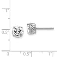 thumbnail image 5 of Auriga Fine Jewelry 925 Sterling Silver Rhodium-plated CZ 6.5mm Stud Post Earrings for Women, 5 of 6
