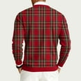 thumbnail image 4 of CCRFTGI Mens Sweaters 2025 Fashion Casual Ribbed Plaid Striped Pullover Lightweight Long Sleeve Crewneck Sweater Pullover Cable Knitted Pullover Top Wine S, 4 of 6