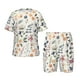 thumbnail image 1 of Balery Watercolor Floral Conjunto de Pijama Infantil de Manga Corta con Estampado – Ropa de Dormir de Algodón Suave-3X-Large, 1 of 6