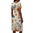 thumbnail image 5 of Halloween A Line Dresses for Women Short Sleeve V-Neck Casual Dress Halloween Gift, 5 of 5
