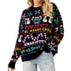 thumbnail image 2 of Suéter Navideño de Larga con Cuello Redondo y Estampado de Copos de Nieve para Mujer, de Talla Grande, Tejido de Punto Suave Azul Marino XL, 2 of 9