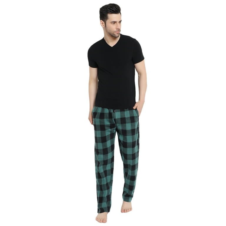 Mens green buffalo plaid pajama pants hot sale