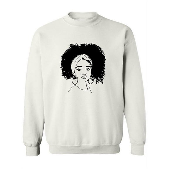 A Woman With Curly Hair Sweatshirt Women -SPIdeals Designs, Female 5X-Large