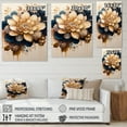 thumbnail image 4 of Designart Light Orange And Dark Blue Dhalia III Canvas Wall Art, 4 of 5