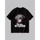 thumbnail image 2 of Camiseta con estampado de perro para hombre, informal, de manga corta y mezcla de algodón, cuello redondo, ideal para actividades al aire libre, para adultos, hombres, mujeres, adolescentes, jóvenes y, 2 of 6