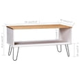 thumbnail image 3 of vidaXL Table Basse New York Blanc et Bois Clair Pin Massif, 3 of 3