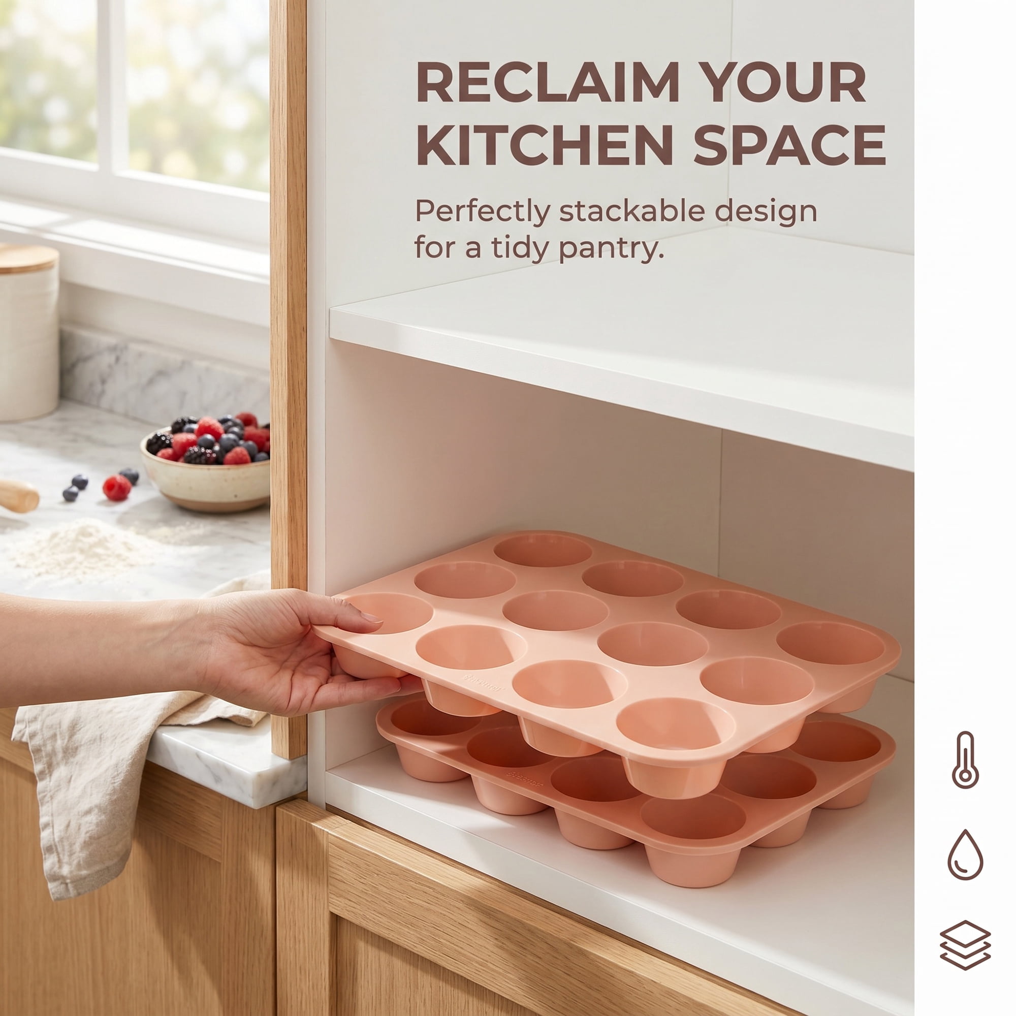 Unique Bargains Baking Pan 12-Cup Nonstick Silicone for Snack Baking Green 11.6"x8.6"