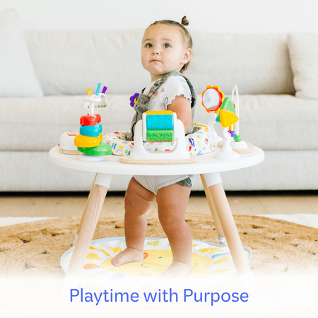 Move2Play 4-in-1 Baby Activity Center | Montessori-Inspired Design | 8 Interactive Toys | Tummy Time, Exersaucer, Jumper & Toddler Table | Baby Essential