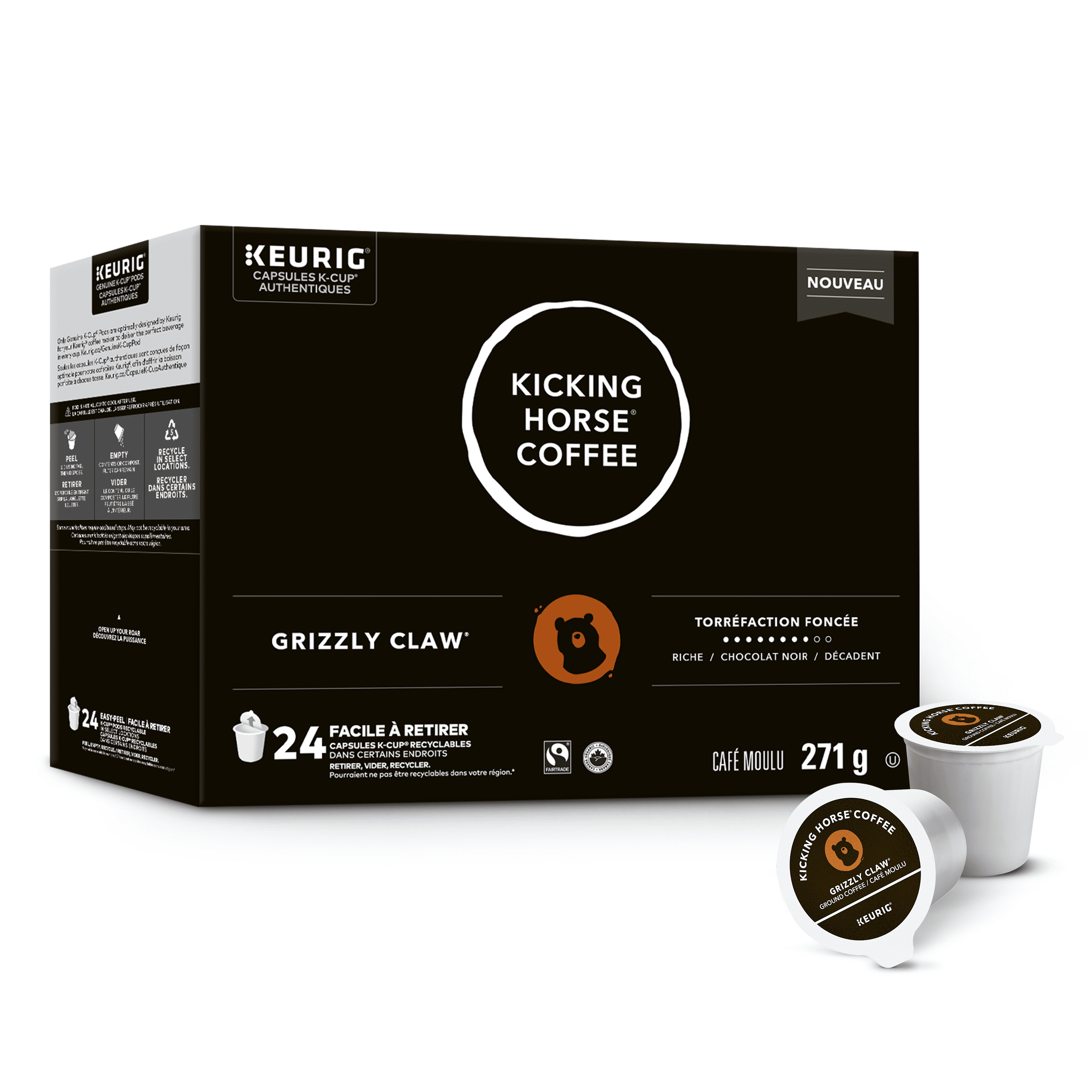 Kicking Horse Grizzly Claw, Dark Roast, K-Cup Coffee Pods