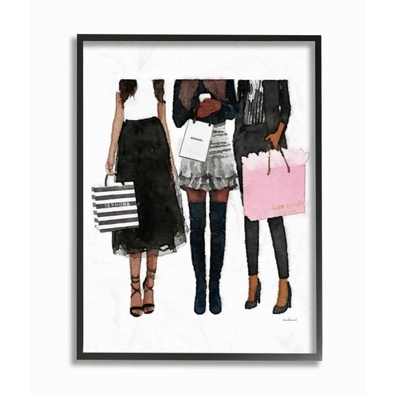Stupell Industries Fashion Models Brands Glam Watercolor Framed Wall Art by Amanda Greenwood