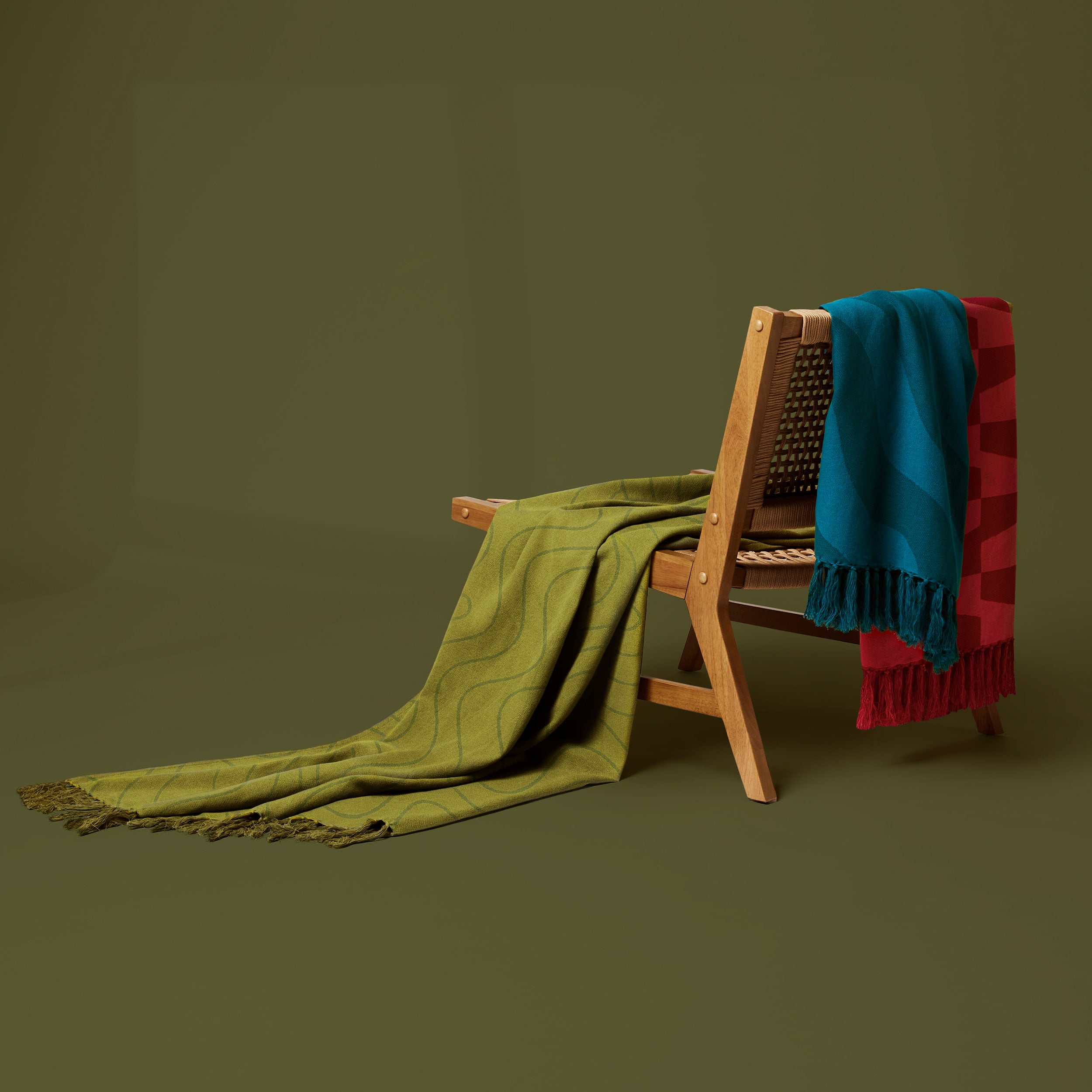 Temi Coker for Walmart Jacquard Throw, 50" x 70", Green