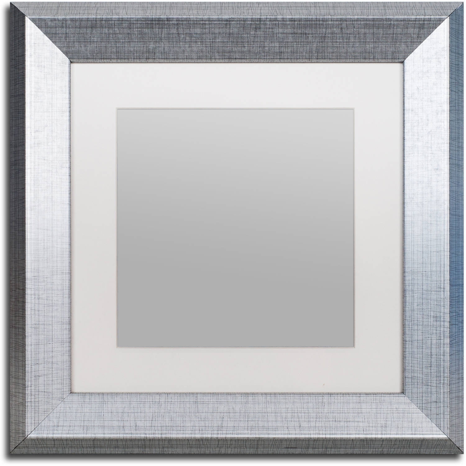 Trademark Fine Art HeavyDuty 11x11 Silver Picture Frame with 7x7 White Mat