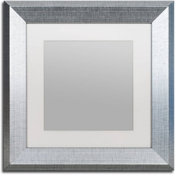 Trademark Fine Art HeavyDuty 11x11 Silver Picture Frame with 7x7 White