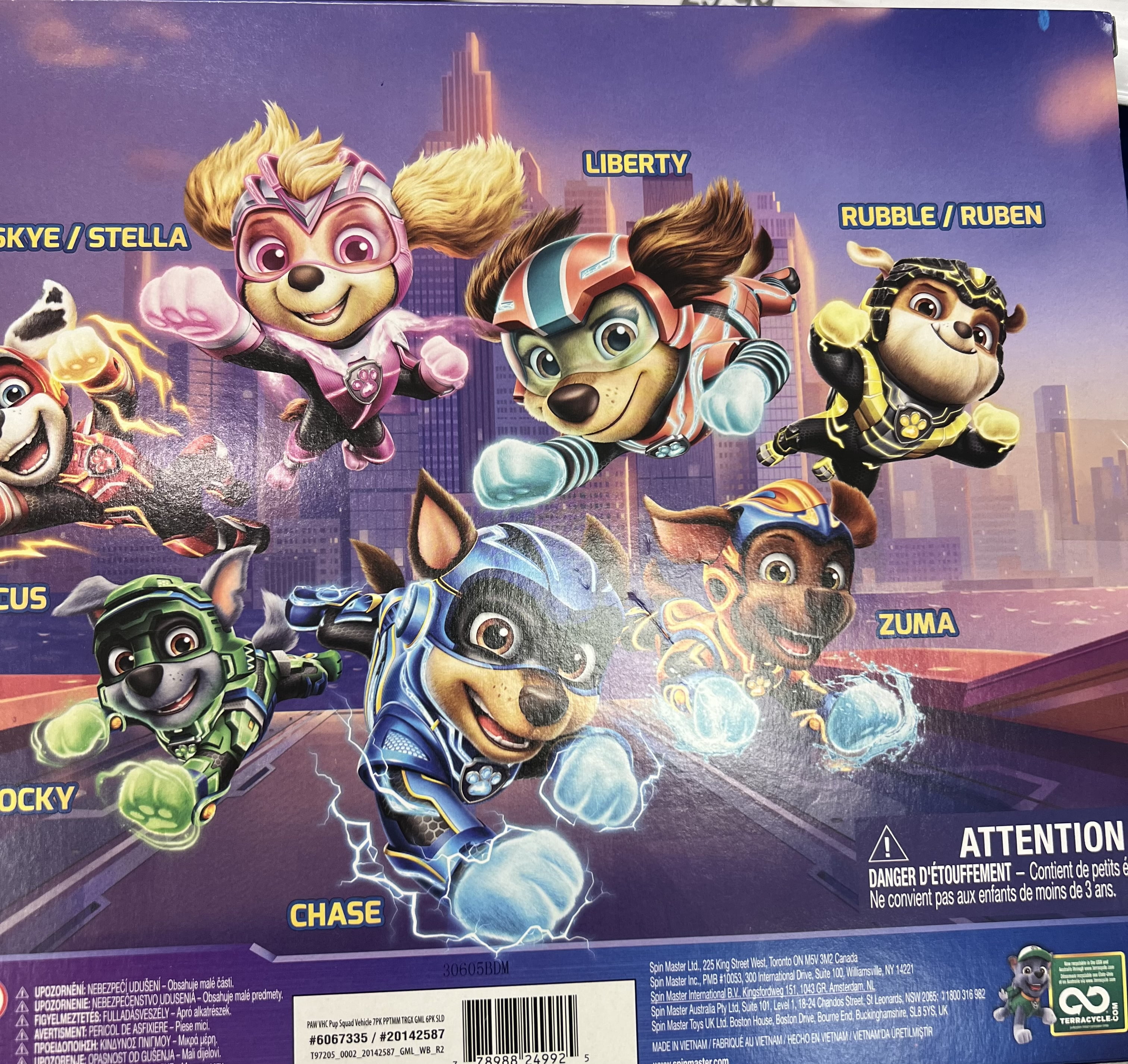 PAW Patrol Pup Squad 7pk Toy Vehicles, the mighty movie vehicle set