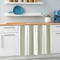 thumbnail image 5 of Sage Green Striped Oven Skirt Curtain for Kitchen Decor 28"x35", Vertical Stripe Boho Minimalist Country Self Adhesive Stove Curtains Skirt Cabinet Curtains for Bathroom Laundry Room, 5 of 8