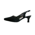 thumbnail image 3 of FLORAL Oprah Women's Wide Width Satin Upper Slingback Pumps BLACK 10, 3 of 6