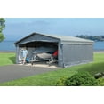thumbnail image 5 of Arrow 12' x 20' x 7' 29-Gauge Carport with Galvanized Steel Roof Panels and Enclosure Kit, Charcoal, 5 of 17