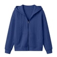 thumbnail image 4 of Inverlee Womens Full Zip Hooded Cardigan Ribbed Cuffs Side Pockets Long Sleeve Sweatshirts Casual Outerwear Loungewear Tops, 4 of 8