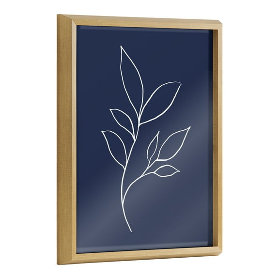 Blake Modern Blue Botanical Line Sketch Print 3 16 in x 20 in Framed Drawing Art Prints, by Kate and Laurel