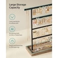 thumbnail image 3 of Organizador de joyas SONGMICS, soporte para pendientes de 4 niveles, color madera, 3 of 7
