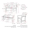 thumbnail image 2 of CorLiving Cascade 4Pc Black Resin Rattan Wicker Patio Conversation Set, 2 of 8