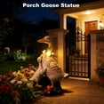thumbnail image 5 of Porch Goose Statue Outdoor, Solar Garden Statue Goose Figurine Lights Outdoor Waterproof, Resin Outdoor Sculpture for Yard Porch Patio Lawn Garden Decor, Unique Gifts for Mom Grandma Women, 5 of 7