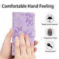 thumbnail image 2 of TECH CIRCLE Stylish Wallet Case for Galaxy S21, Built-in 8 Card Slots/1 Cash Slot, Stand Function, with Wrist Strap, Cute Embossed Butterfly PU Leather Flip Case, Purple, 2 of 7