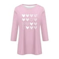 thumbnail image 3 of Womens Love Heart T-Shirts Valentine's Wife Day Graphic Tees 3/4 Sleeve Crew Neck Csual Fashion Funny Tunic Tops, 3 of 3