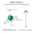 thumbnail image 4 of Rosec Jewels Lab Grown Emerald Vintage Inspired Ring with Diamond for Women - AAAA Grade, 18K White Gold, US 3.50, 4 of 5