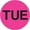 Pink, variant on Tape Logic Inventory Circle Labels Days of the Week "TUE" 2" Fluorescent Pink 50 DL6512