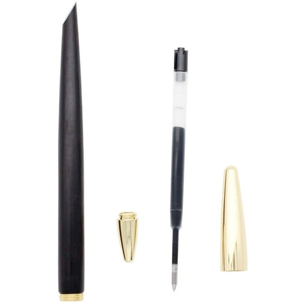 Élégant stylo à bille roulante en bois fabriqué à la main, capuchon Br,  stylo cadeau de personnalité créative d'entreprise, noir 