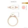 thumbnail image 5 of ANGARA Freshwater Cultured Pearl & Pave-Set Diamond Ring in 14K Rose Gold for Women | June Birthstone, Birthday, Anniversary, Jewelry Gift for Women | Pearl Ring, 5 of 8