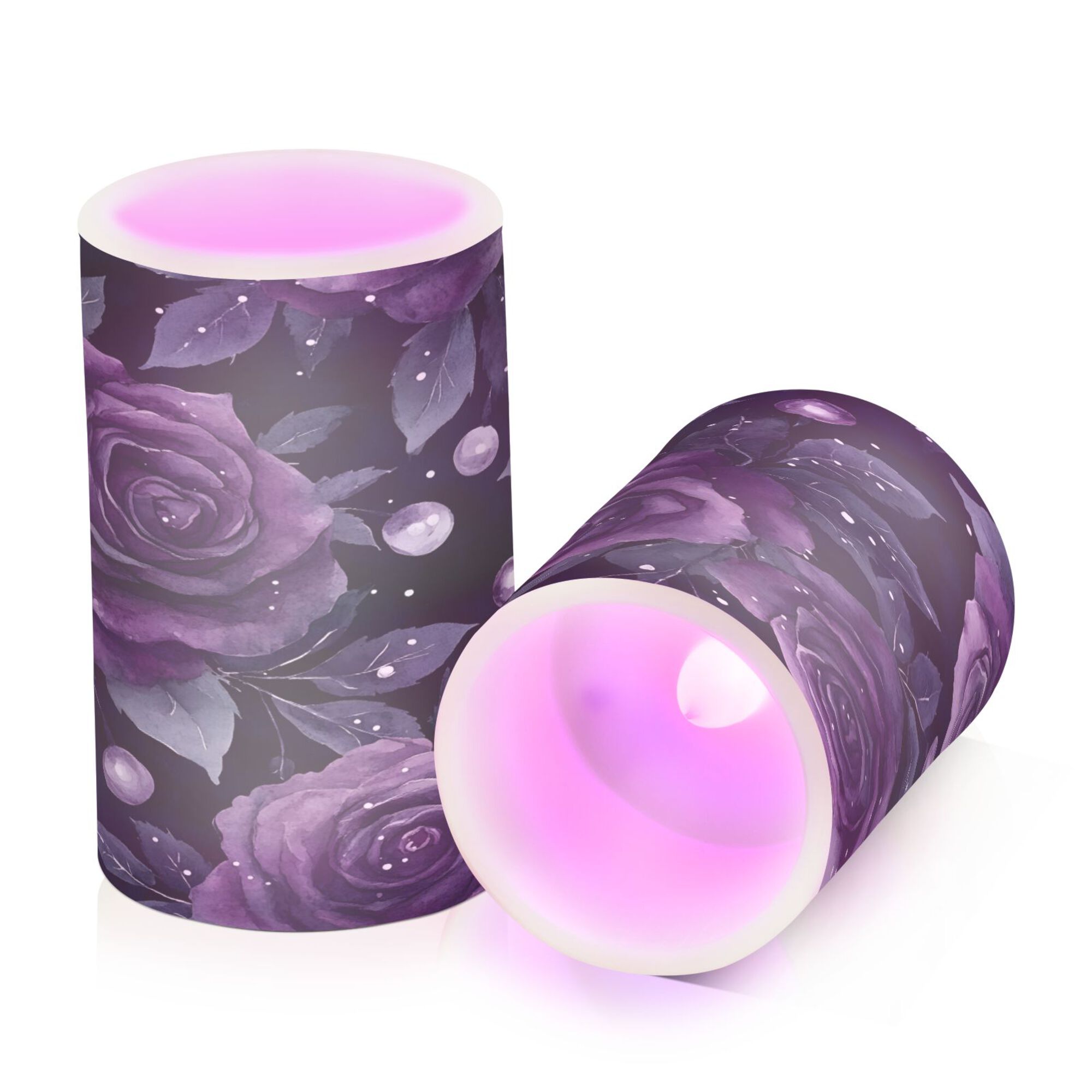 Yayeee Flameless Candles with Remote Flickering Battery Operated Multi Color Changing, Roses and Pearls