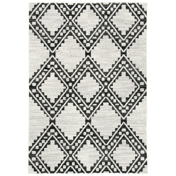 SAFAVIEH Tulum Kennard Geometric Area Rug, 4'5" x 6'5", Ivory/Black