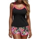 thumbnail image 2 of Traje de baño tankini para mujer, de rayas, grande, color liso, con almohadilla para el pecho, sin cuello de acero, abrigo, pantalón, traje de baño dividido, traje de baño de dos piezas para mujer, tr, 2 of 5