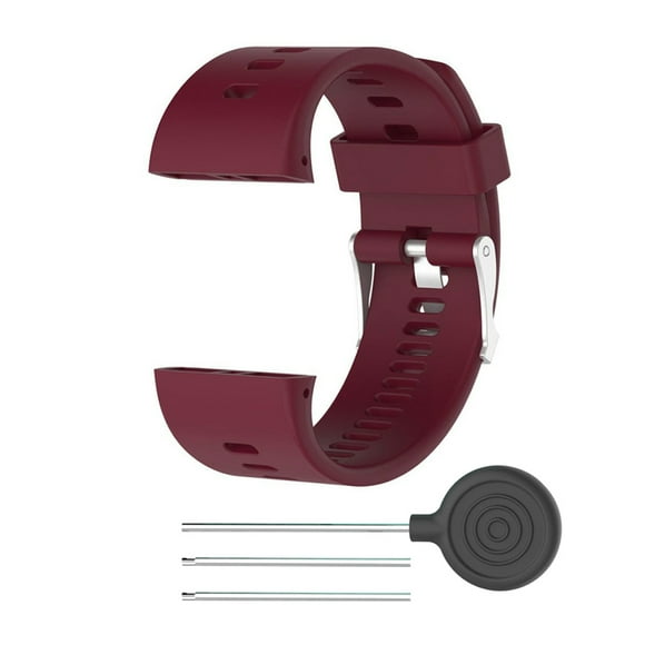 FYBTO TPE Wrist Watch Band Replacement Watch Strap Belt Fit for POLAR V800 Smart Watch(Wine red)-0904