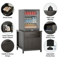 thumbnail image 2 of INFANZIA Mini Fridge Stand with Storage, Heavy Duty Mini Fridge Cabinet with Drawer, Solid Wood Beverage Refrigerator Stand Table for Dorm, Office, Bedroom, Load 220LBS, Black, 2 of 8