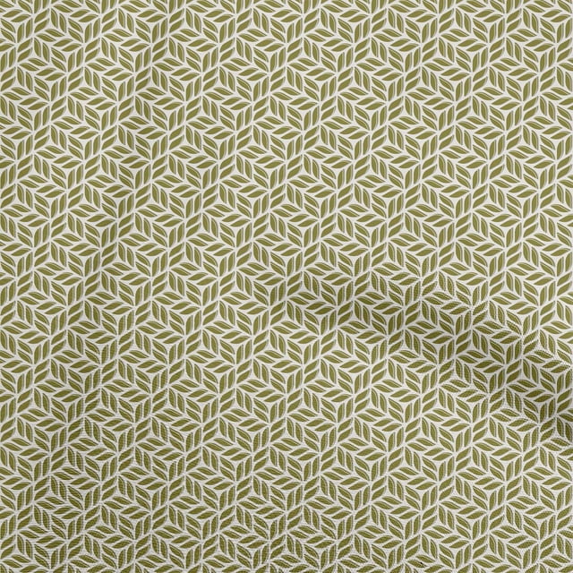 oneOone Velvet Olive Green Fabric Asian Block Sewing Material Print Fabric By The Yard 58 Inch Wide
