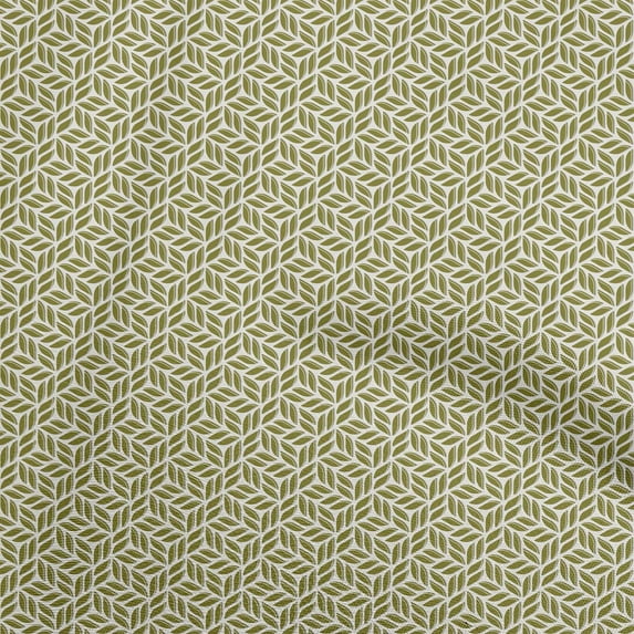 oneOone Cotton Flex Olive Green Fabric Asian Block Craft Projects Decor Fabric Printed By The Yard 40 Inch Wide