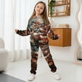 thumbnail image 3 of Uorisanigo Kids Sweat Suit Set, 2-Piece Graphic Printed Pullover Hoodie and Jogger Pants for Boys Girls, Sweatshirt & Sweatpants Outfit(American Flag Wood Hunting Deer Camo), 3 of 7