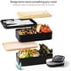 thumbnail image 2 of Fiambrera Negra | Diseño japonés Bento 3 cubiertos | Caja Bento Bambú 2 Compartimentos Herméticos 1200 ML | Lavavajillas de microondas | Fiambrera de Madera Adulto Niño, 2 of 4