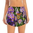 thumbnail image 2 of Rateoe butterflies and Gardens Printed 2 in 1 Women's Workout Shorts for Athletic Gym Running Shorts with Phone Pockets-XX-Large, 2 of 7