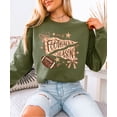thumbnail image 2 of Football Season Sweatshirt Women Coquette Bow Pennant Game Day Crewneck, Army Green Sweatshirt, S, 2 of 8