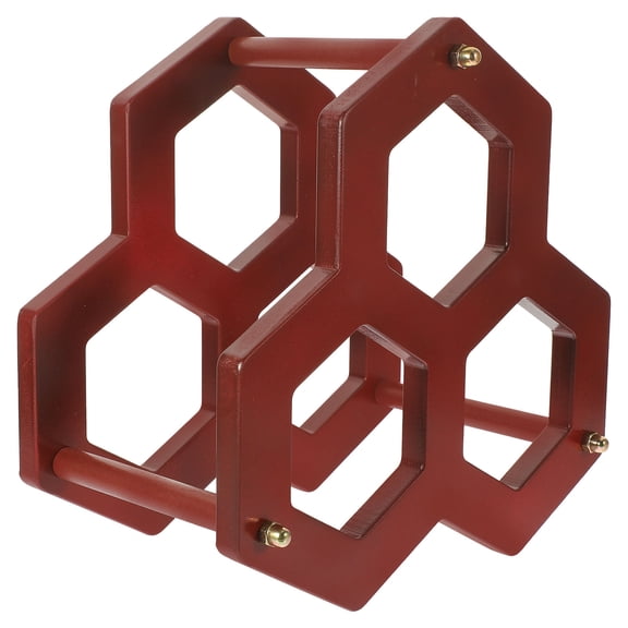 Hemoton Wine Bottle Holder Solid Wood Wine Rack Dark Red Wine Rack 25.5x16x26cm