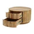 thumbnail image 3 of Carolina Classics Christa 2-Drawer Round Wood Coffee Table in Brown, 3 of 6