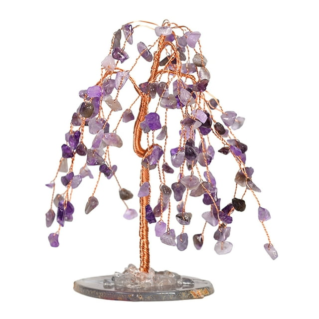 Decodeary Exquisite Tree Decoration - Good Wishes And Meaningful Home Or Office Ornament Safe Tree Desktop Purple 1Set