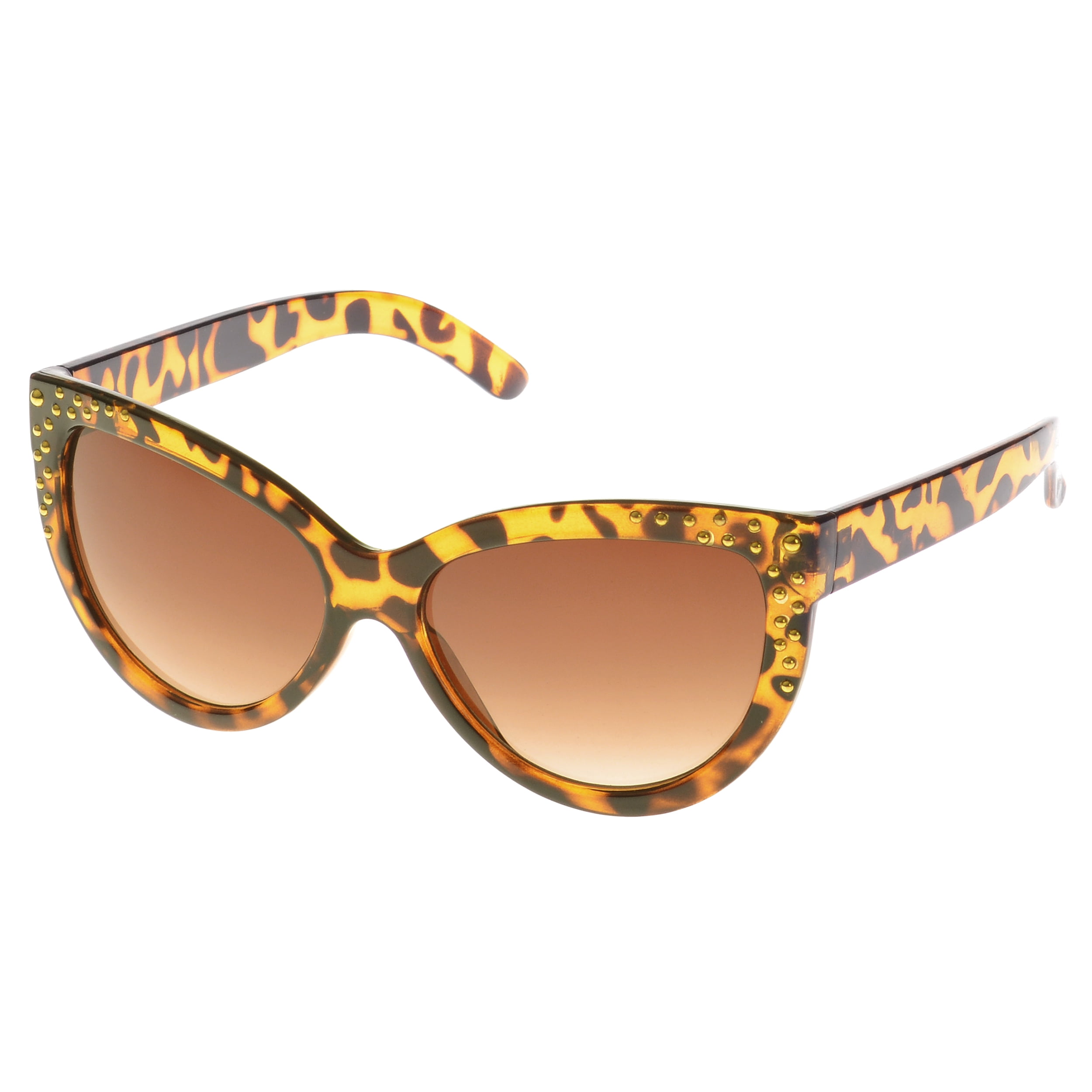 MLC Eyewear MLC Eyewear Studded Classic Cat eye Sunglasses, Leopard