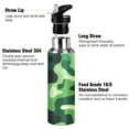 thumbnail image 3 of Yayeee 20oz Double Wall Stainless Steel Water Bottle with Flip Straw, Green Camouflage Pattern, 3 of 7