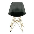 thumbnail image 6 of LeisureMod 5-Piece Dining Set 35" Round Table with MDF Tabletop and White Iron Base 4 ABS Plastic Side Chair with Gold Legs for Modern Home, Kitchen Bristol Collection in Transparent Black, 6 of 11