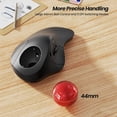 thumbnail image 3 of Wireless Ergonomic Trackball Mouse, Rechargeable, Bluetooth Rollerball Mouse, 44mm Index Finger Trackball, 5 Adjustable DPI, 3 of 4